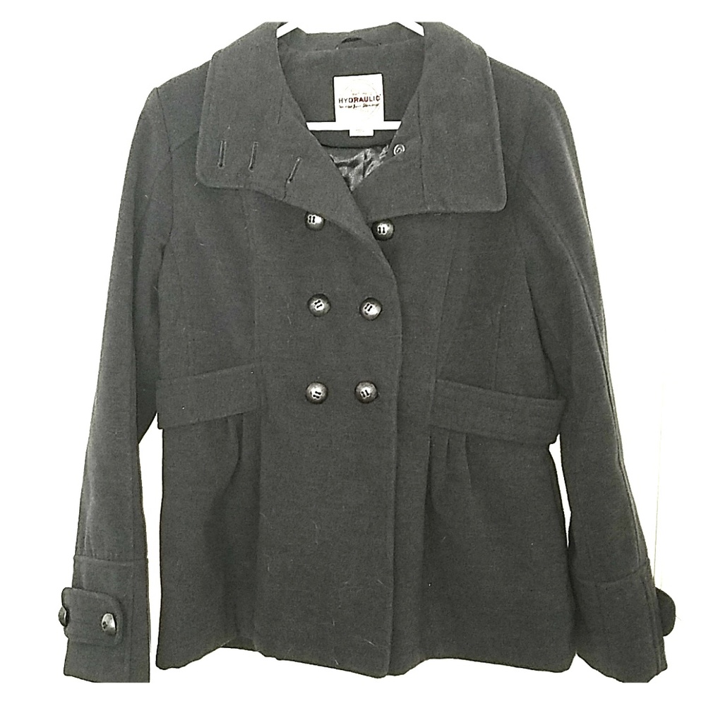 Short gray peacoat